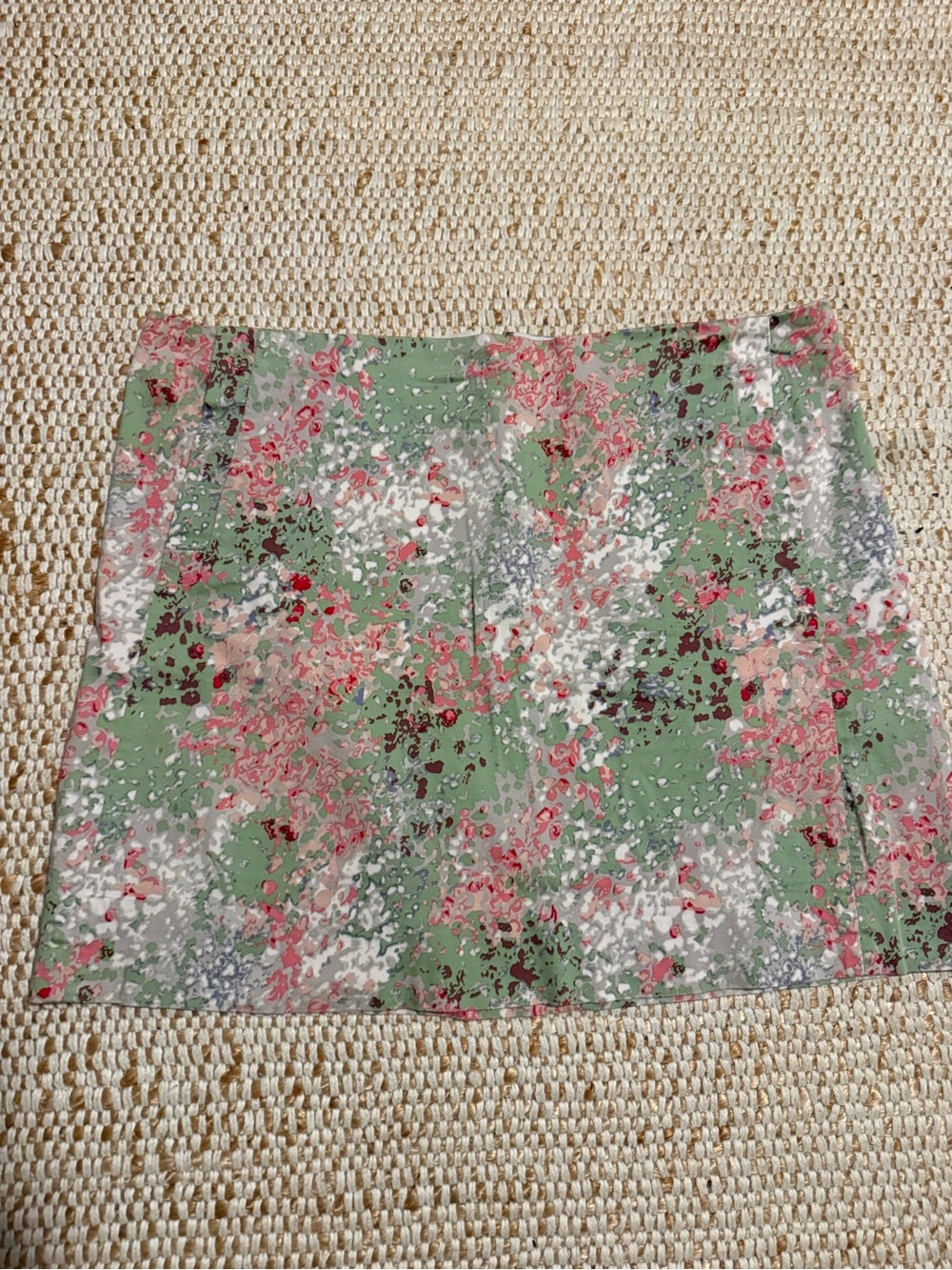J. Crew Floral Print Mini Skirt in Sage Green
